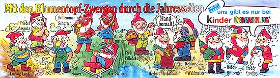Оригинальный немецкий вкладыш серии Mit den Blumentopf-Zwergen durch die Jahreszeiten (1994)