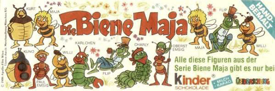 Оригинальный немецкий вкладыш серии Die Biene Maja (1986)
