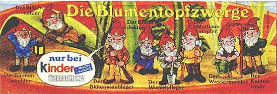 Оригинальный немецкий вкладыш серии Die Blumentopfzwerge (1988)
