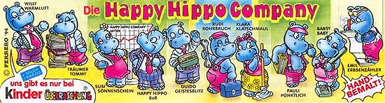 Оригинальный немецкий вкладыш серии Die Happy Hippo Company (1994)