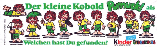 Оригинальный немецкий вкладыш серии Der kleine Kobold Pumuckl (1985)