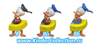 Цветовые варианты фигурки № 8 серии Donalds flotte Familie