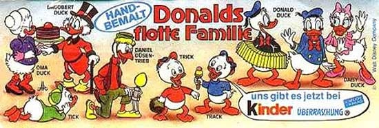 Оригинальный немецкий вкладыш серии Donalds flotte Familie (1987)