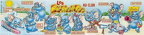 Французский вкладыш серии Les Elephantos au Club (1999, Франция)