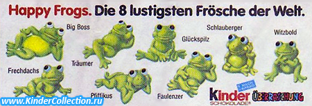 Оригинальный немецкий вкладыш серии Happy Frogs