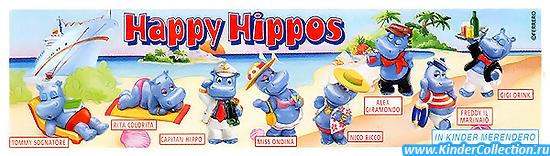 Итальянский вкладыш серии Happy Hippos (2001, Kinder Merendero)