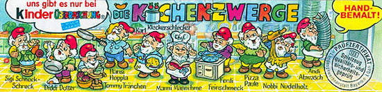 Оригинальный немецкий вкладыш серии Die Kuchenzwerge (1999, Германия)