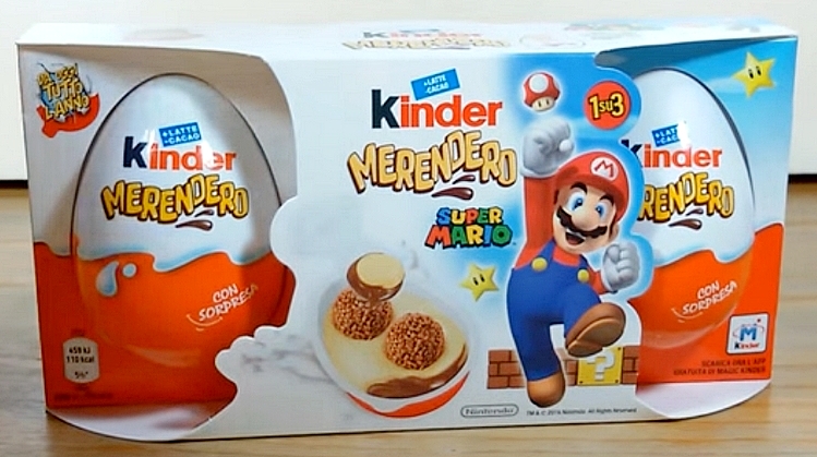 Коробочка-тройка с Kinder Merendero и серией Super Mario (2016)