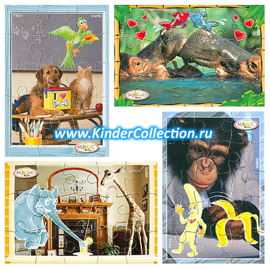 Веселые животные (евро-пазлы) - «Animals TT311-314» (Eu-puzzle)