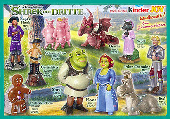 Немецкий вкладыш серии Shrek 3 2007 года (Kinder Joy)