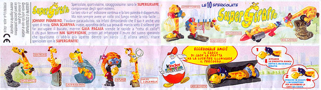 Итальянский вкладыш серии Le 10 Spericolate Super Giraffe (1999)