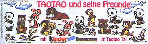 Оригинальный немецкий вкладыш серии Tao Tao und Seine Freunde (1984)