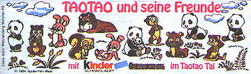 Оригинальный немецкий вкладыш серии Tao Tao und Seine Freunde (1984)