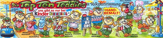 Оригинальный немецкий вкладыш серии Die Top Ten Teddies in Volksfeststimmung (1996)