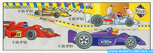 Европейский нейтральный вкладыш к серии Формула 1 Rennwagen K96 n.080-083 (1995)