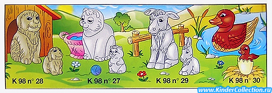 Европейский нейтральный вкладыш к серии Haustiere mit Kind K98 n.27-30 (1997)