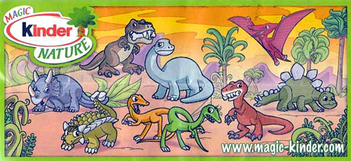 Европейский нейтральный вкладыш к сборной серии игрушек из Киндера Dinoland UN 001-008 (2010)