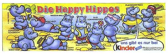 Оригинальный немецкий вкладыш серии Die Happy Hippos (1988)